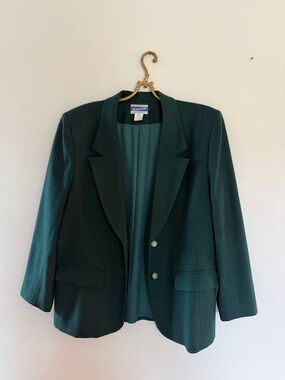 Vintage green 100% wool Pendleton blazer